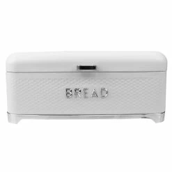 Promo 🔔 Home Basics Michael Graves Design Soho Swing Up Lid Tin Bread Box, White 😀