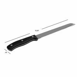 Promo 👍 Home Basics 8" Stainless Steel Bread Knife with Contoured Bakelite Handle, Black 👏 -Home Basics Sales f34f39cc79cb4a83911833b725241a2b 1080x