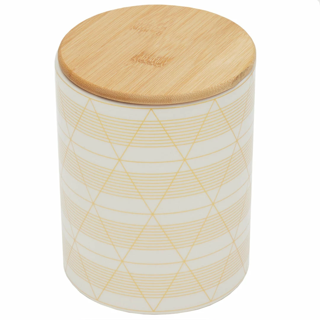 Best deal 😍 Home Basics Diamond Stripe Medium Ceramic Canister with Bamboo Top ❤️ 3 Best deal 😍 Home Basics Diamond Stripe Medium Ceramic Canister with Bamboo Top ❤️