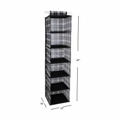 Discount 👏 Home Basics Plaid 6 Shelf Non-Woven Hanging Shelf Organizer, Black 😉 -Home Basics Sales f5888595a0664a24848f1a2bb91a8316 1080x