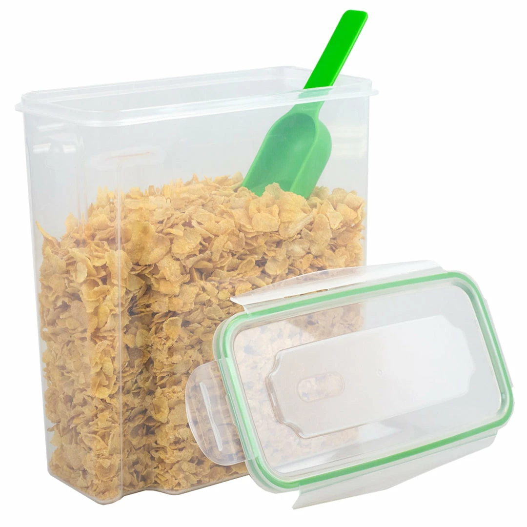 Best Sale ⌛ Home Basics 4-Sided Locking Plastic Cereal Storage Container with Spoon, Seafoam Green ✨ 3 Best Sale ⌛ Home Basics 4-Sided Locking Plastic Cereal Storage Container with Spoon, Seafoam Green ✨