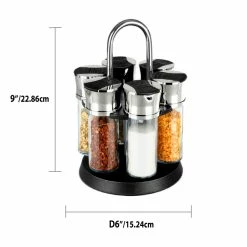 New ❤️ Home Basics Compact Carousel 6-Jar Spice Rack with Steel Carrying Handle, Black 🧨 9 New ❤️ Home Basics Compact Carousel 6-Jar Spice Rack with Steel Carrying Handle, Black 🧨 -Home Basics Sales f9fbf47a072644c5acaf0217d4a0a7f9 1080x
