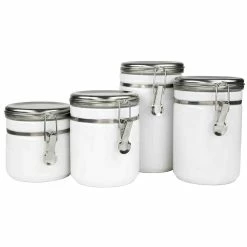 Top 10 🎁 Home Basics 4 Piece Canister Set with Stainless Steel Tops ✨