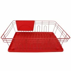 Best Pirce 🛒 Home Basics 3 Piece Dish Rack, Red 🌟 -Home Basics Sales fba36abc854f4a38863930098bdf22c4 1080x