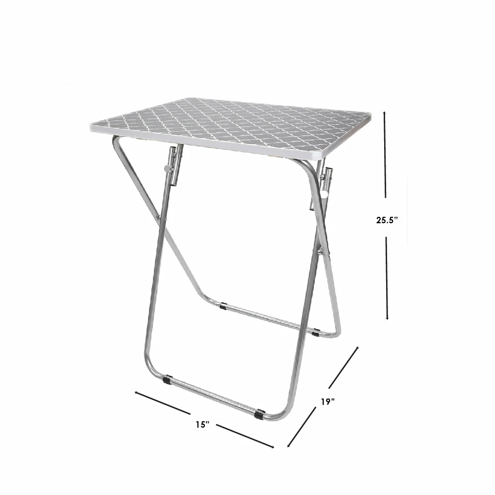Hot Sale ๐ Home Basics Lattice Multi-Purpose Foldable Table, Grey/White โจ 8 Hot Sale ๐ Home Basics Lattice Multi-Purpose Foldable Table, Grey/White โจ - Image 6