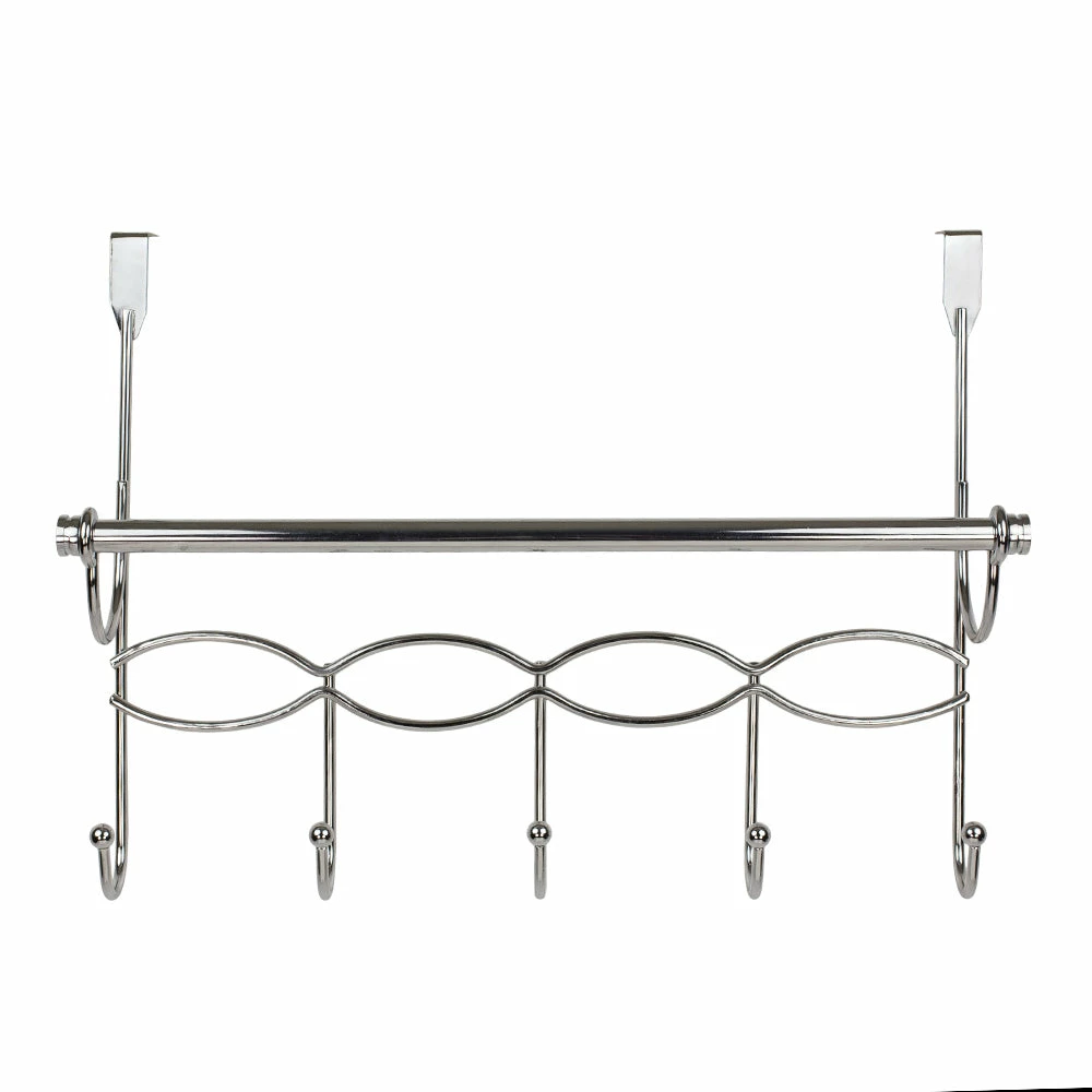 Outlet ๐ฏ Home Basics Chrome Plated Steel Over the Door Hanging Rack with Towel Bar โญ 4 Outlet ๐ฏ Home Basics Chrome Plated Steel Over the Door Hanging Rack with Towel Bar โญ - Image 2