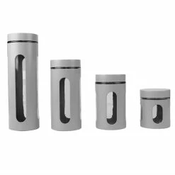 New 🎁 Home Basics 4 Piece Stainless Steel Canisters with Multiple Peek-Through Windows, Grey 😍 -Home Basics Sales ff10c289d63a43ac9b4ce732db3aa613 1080x