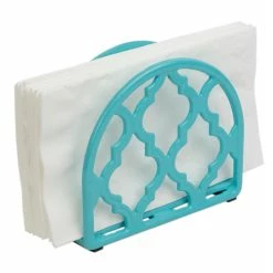 Promo 🥰 Home Basics Lattice Collection Cast Iron Napkin Holder, Turquoise 🎁